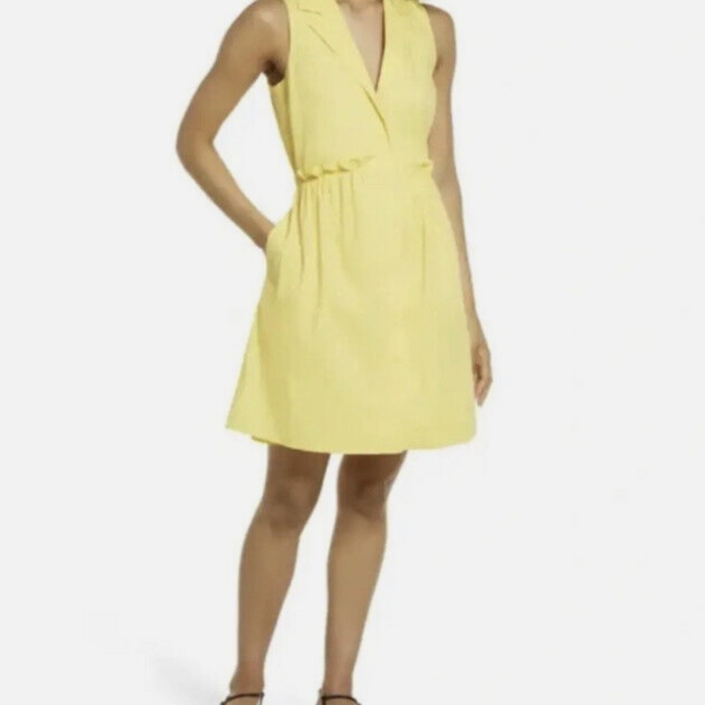 Eliza J paperbag Waist Shirtdress in Yellow.